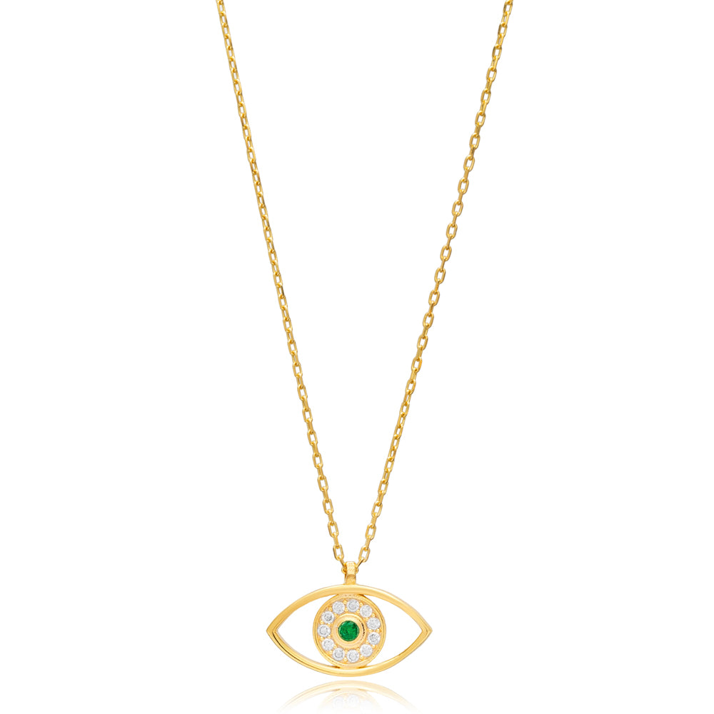 Green evil eye pendant