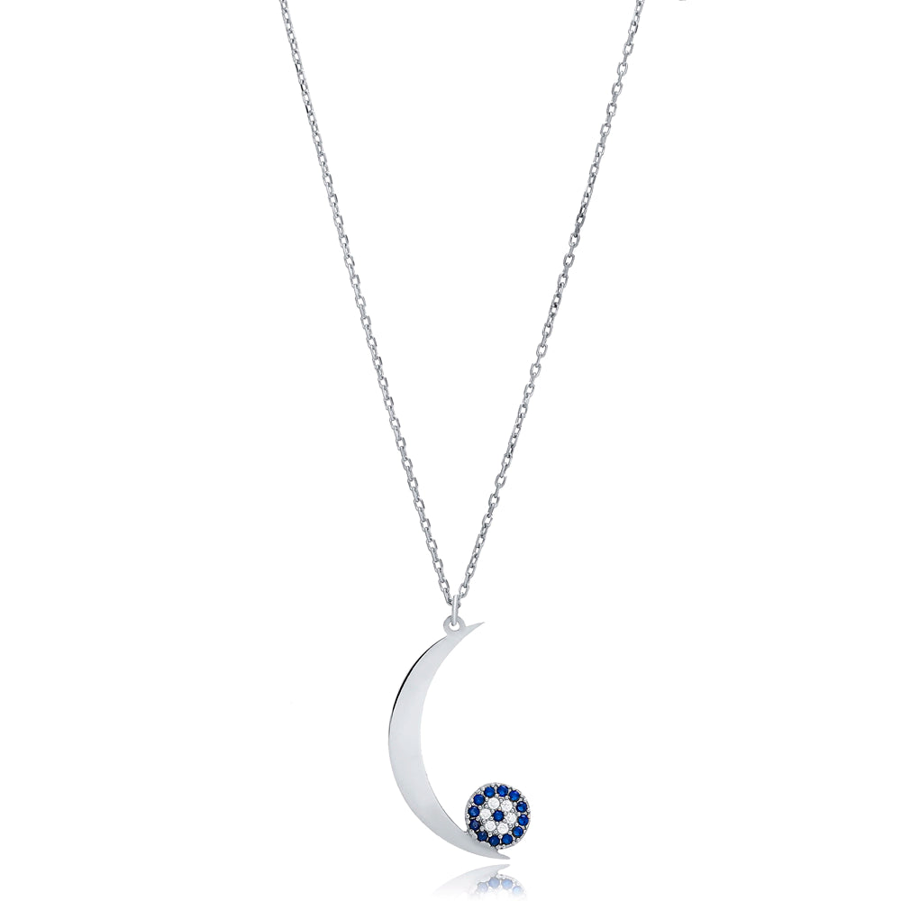 Cresent moon with evil eye charm