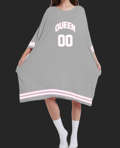 'NEW' QUEEN '00'  Bed Tee Grey and Pink SET