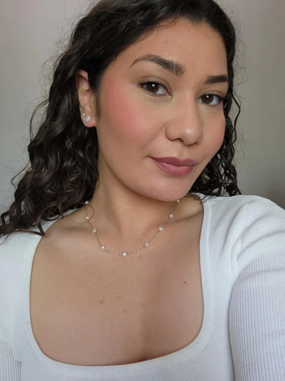 Silver Pearl Necklace- Kizli Collection