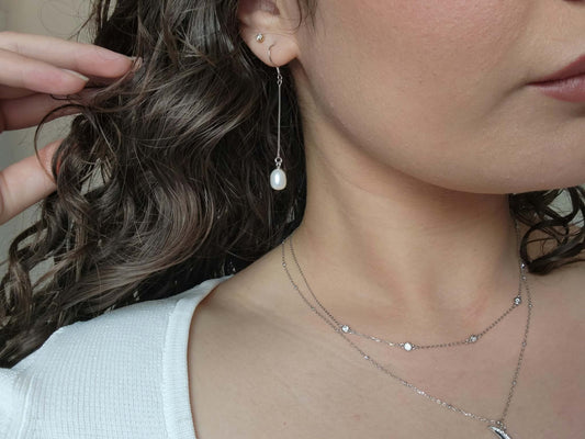Pearl drop earrings- kizli collection