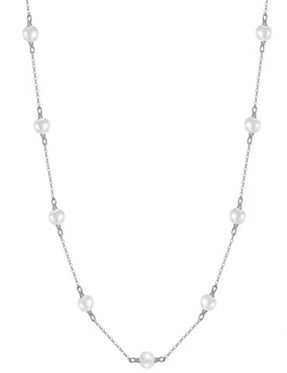 Silver Pearl Necklace- Kizli Collection